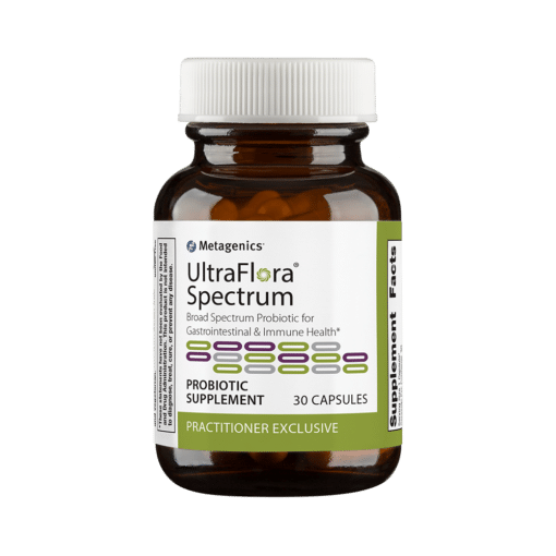 Broad Spectrum Probiotic for Gastrointestinal & Immune Health* UltraFlora® Spectrum provides multidimensional daily probiotic support for both the upper and lower GI tract for digestive and immune health. This concentrated formula supplies a proprietary blend of 7 beneficial probiotic strains.